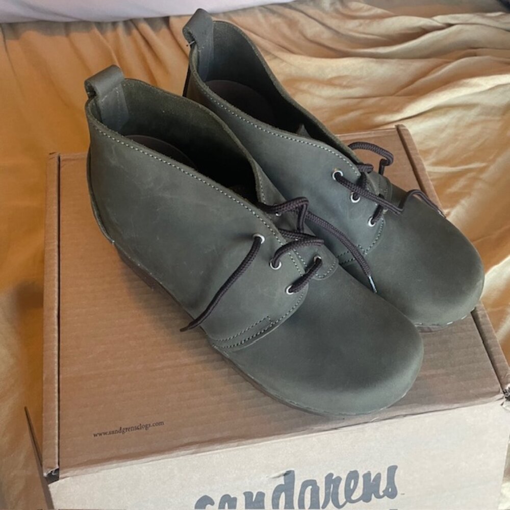 Stylish Olive Green unisex Mules by Sangrens